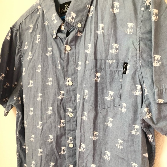 Molokai Surf Co. Palm Trees Print Button Down Hawaiian Shirt Boy's XL - Picture 3 of 6